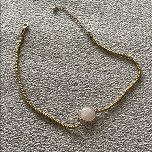 Golden Pink Beaded Choker